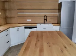 Küche weiß, Eiche